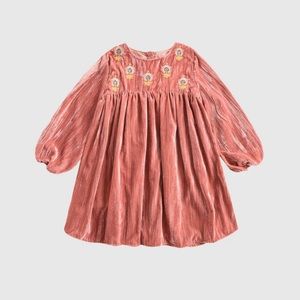 Louise Misha, velvet embroidered girls dress, 24M, NWT